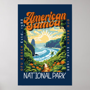 アメリカ領サモア国立公園レトロダストレス加工 ポスター