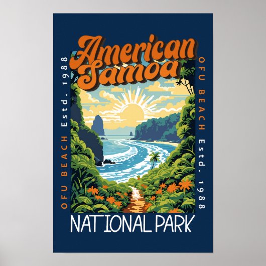アメリカ領サモア国立公園レトロダストレス加工 ポスター (正面)