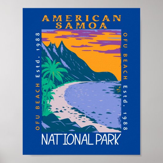 アメリカ領サモア国立公園 オフ島のビーチ ダストレス加工  ポスター (正面)