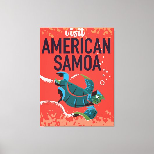 アメリカ領サモア ビンテージ旅行ポスター キャンバスプリント (正面)