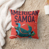 アメリカ領サモア ビンテージ旅行ポスター クッション (ブランケット)