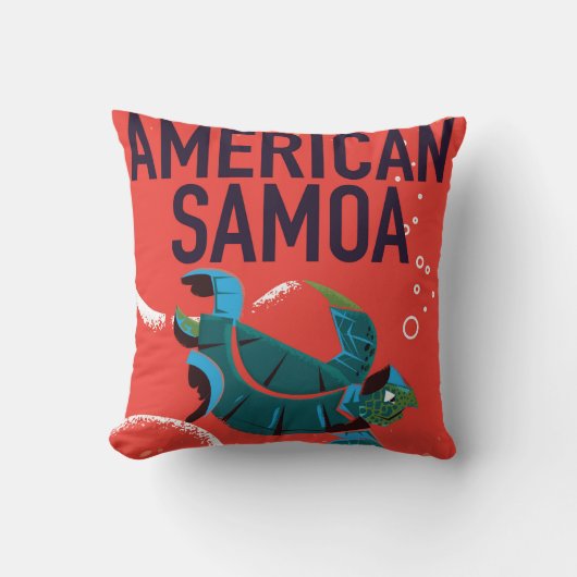 アメリカ領サモア ビンテージ旅行ポスター クッション (正面)