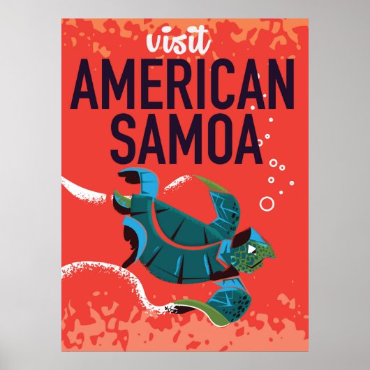 アメリカ領サモア ビンテージ旅行ポスター ポスター (正面)