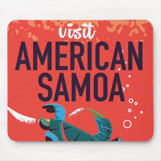 アメリカ領サモア ビンテージ旅行ポスター マウスパッド (正面)