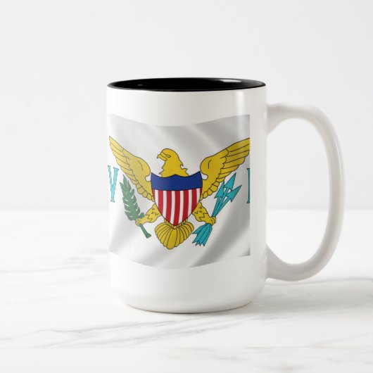 アメリカ領バージン諸島の国旗マグカップ ツートーンマグカップ (右)