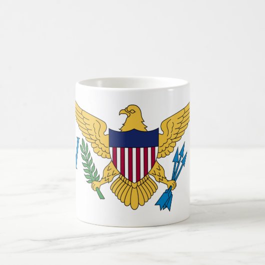 アメリカ領ヴァージン諸島の愛国的な旗 コーヒーマグカップ (中央)