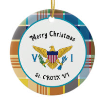 アメリカ領ヴァージン諸島の旗 セントクロワ マドラス柄 クリスマス