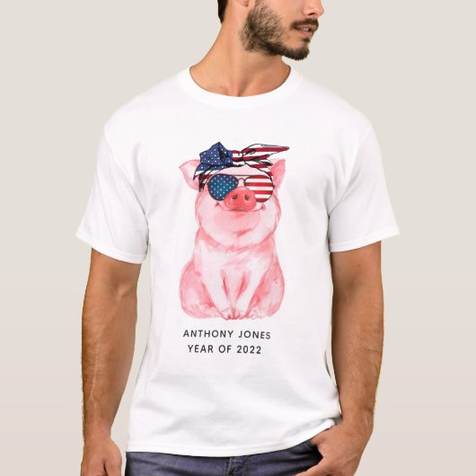 アメリカ風の卒業 Tシャツ (正面)