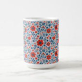 アメリカ風の花柄 コーヒーマグカップ (中央)