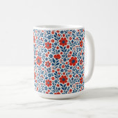 アメリカ風の花柄 コーヒーマグカップ (正面右)