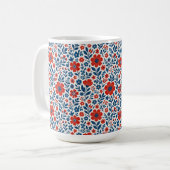 アメリカ風の花柄 コーヒーマグカップ (正面左)