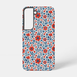 アメリカ風の花柄 SAMSUNG GALAXY S22ケース