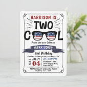 アメリカ風クールな男の子2歳の誕生日 招待状 (スタンド正面)