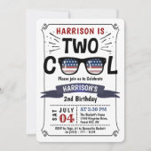 アメリカ風クールな男の子2歳の誕生日 招待状 (正面)
