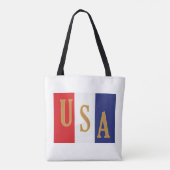 アメリカ風ストライプ装飾 トートバッグ (裏面)