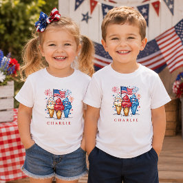 アメリカ風パーソナライズドキッズTシャツ モダン トドラーTシャツ