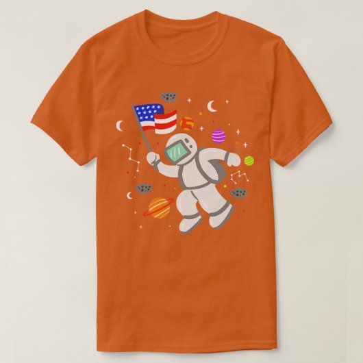 アメリカ飛行士旗の惑星1 Tシャツ (デザイン正面)