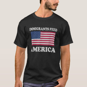 アメリカ食べ物を与え合衆国移民の愛国的贈り物 Tシャツ
