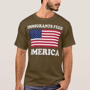 アメリカ食べ物を与え合衆国移民 Tシャツ