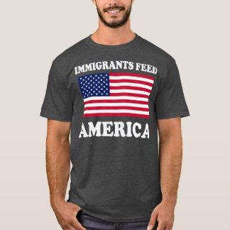 アメリカ食べ物を与え合衆国移民 Tシャツ