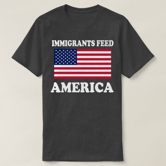 アメリカ食べ物を与え合衆国移民 Tシャツ (デザイン正面)