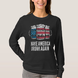 アメリカ飲を7月の独立の4番目にする Tシャツ