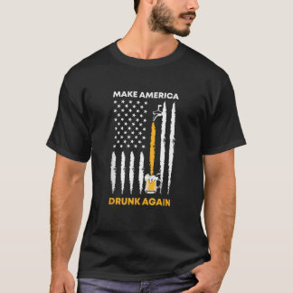 アメリカ飲を7月4日に再びアメリカ国旗に Tシャツ