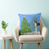 アメリカ飾フォックスハウンドのクリスマスツリー クッション (椅子)