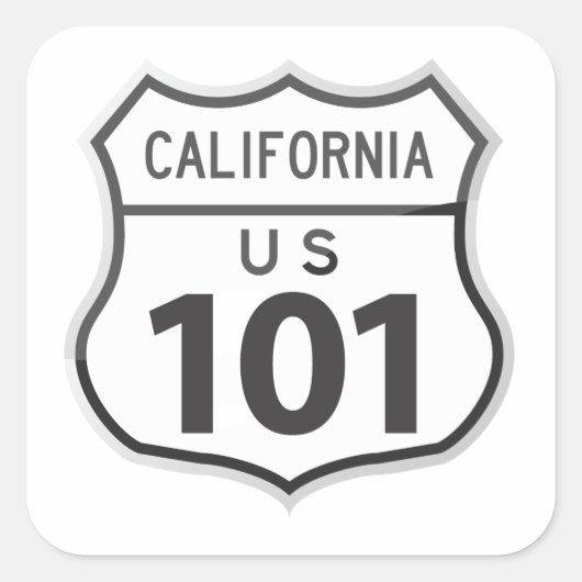 アメリカ高速道路101 California Road Trip Travel Sticker スクエアシール (正面)