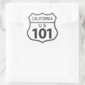 アメリカ高速道路101 California Road Trip Travel Sticker スクエアシール (バッグ)