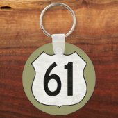 アメリカ高速道路61ルート標識 キーホルダー (正面)