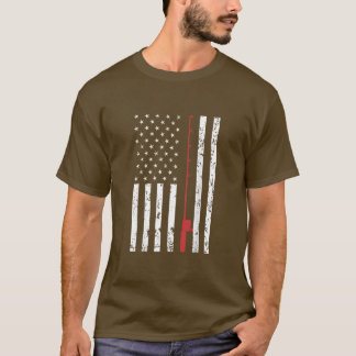 アメリカ魚釣りロッド州旗フィッシャーマンアメリカ26 Tシャツ