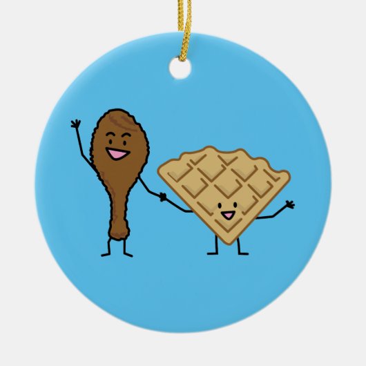 アメリカ鶏およびワッフル及び南料理 セラミックオーナメント (正面)