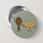 アメリカ鶏およびワッフル及び南料理 缶バッジ (正面&裏面)