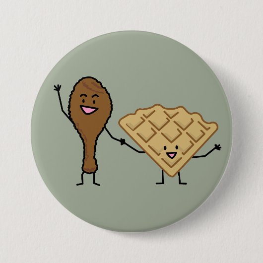 アメリカ鶏およびワッフル及び南料理 缶バッジ (正面)