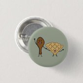 アメリカ鶏およびワッフル及び南料理 缶バッジ (正面&裏面)