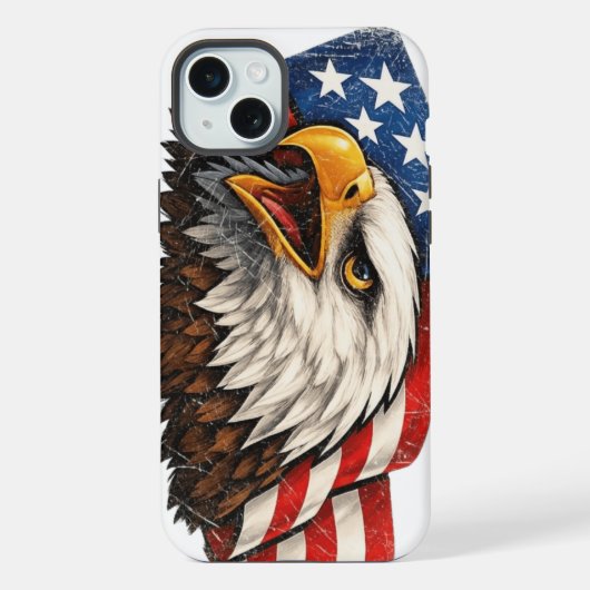 アメリカ鷲のiPhone 15 Plusケース iPhoneケース (裏面)