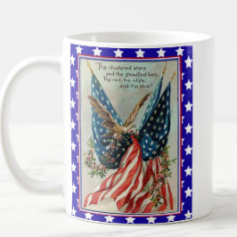 アメリカ鷲七月四日愛国旗 コーヒーマグカップ