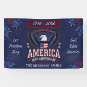 アメリカ鷲愛国バナーの250周年記念 横断幕 (横)