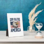 アメリカ鷲愛国ベクター デザイン 神の祝福 フォトプラーク (側面)