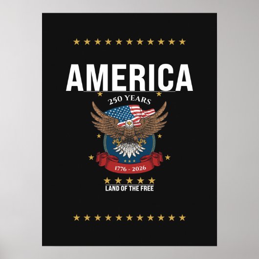 アメリカ鷲旗 250周年記念 1776 2026 ポスター (正面)