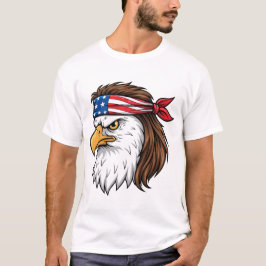 アメリカ鷲星条旗ヘアバンド愛国主義 Tシャツ