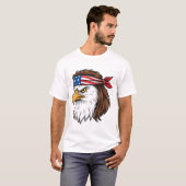 アメリカ鷲星条旗ヘアバンド愛国主義 Tシャツ (正面フル)