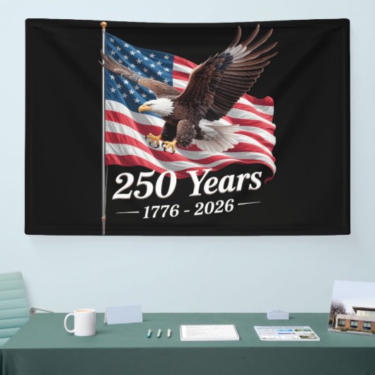 アメリカ鷲1776-2026旗 250周年 横断幕 (トレードショー)