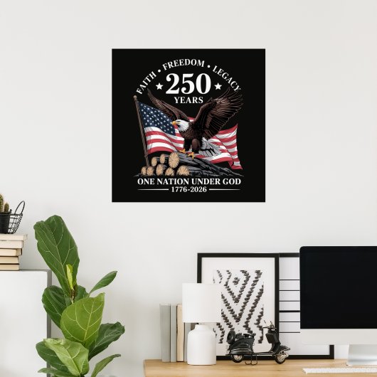 アメリカ鷲250周年記念 ポスター (ホームオフィス)