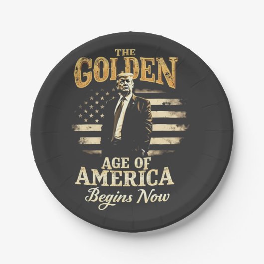 アメリカ黄金時代がトランプ4日に始まる ペーパープレート (正面)