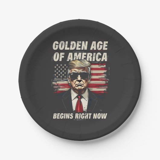 アメリカ黄金時代がトランプ4日に始まる ペーパープレート (正面)