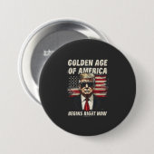 アメリカ黄金時代がトランプ4日に始まる 缶バッジ (正面&裏面)