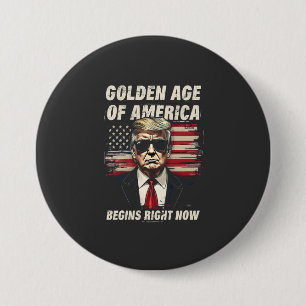 アメリカ黄金時代がトランプ4日に始まる 缶バッジ