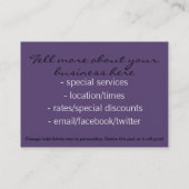 アメリカ黒人の名刺のテンプレートの毛の化粧 名刺 (裏面)